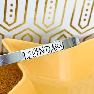 Handstamped legendary cuff